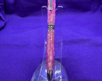Amazing Pink ‘Deco’ handcrafted ballpoint pen with chrome plating