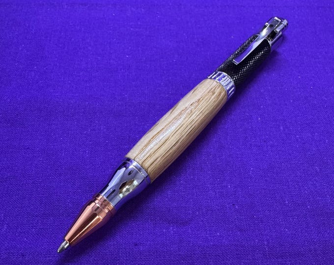 Revolver click ballpoint pen in English Oak.