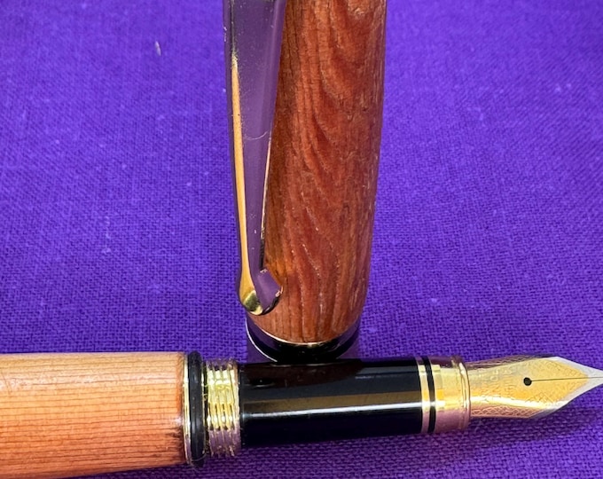Fountain Pen in Scottish Douglas Fir, finished in Gold fittings