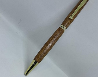 Mahogany ‘Deco’ handcrafted pen with gold plating