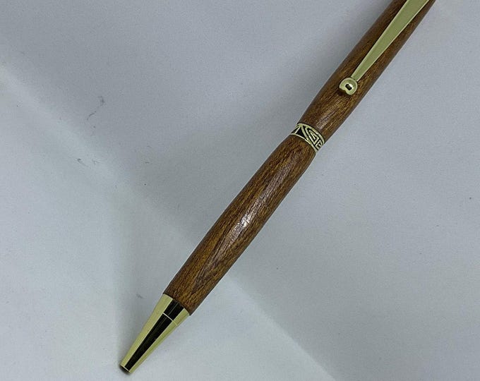 Mahogany ‘Deco’ handcrafted pen with gold plating