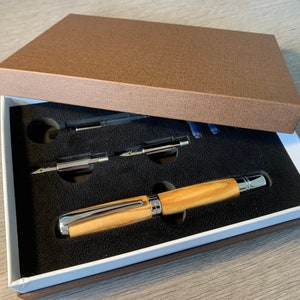 Handcrafted Calligraphy set in Italian Olive wood