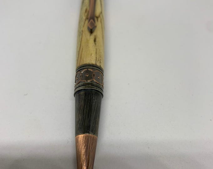 Handcrafted Spalted Maple art deco pen