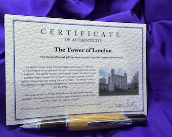 Tower of London Wood Pen: Historic Oak, Chrome & Gunmetal Finish