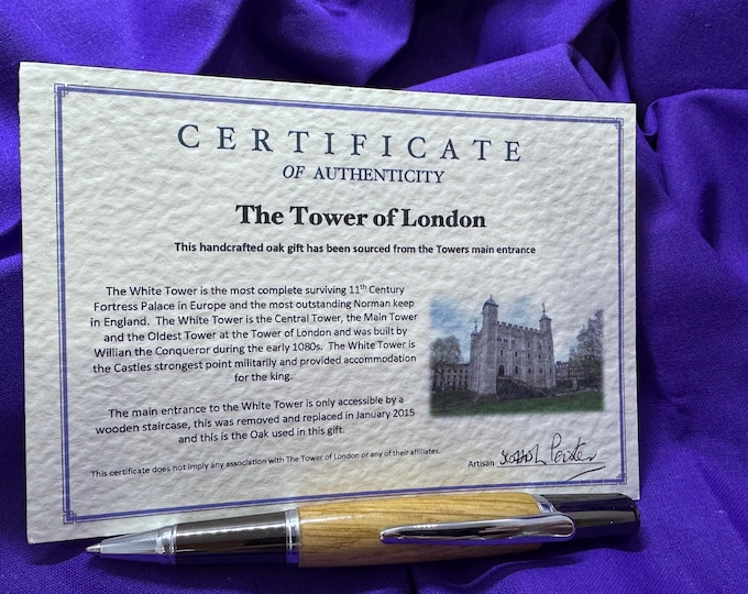 Tower of London Wood Pen: Historic Oak, Chrome & Gunmetal Finish