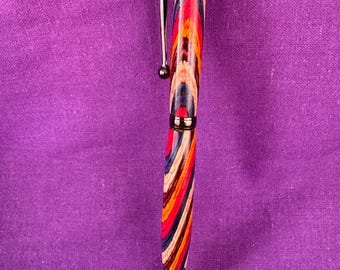 Festival multi colour slim ballpoint pen with antique polished bronze finish