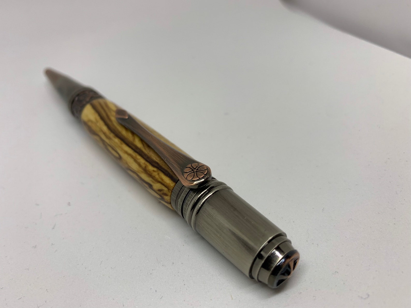 Handcrafted Art Deco Ballpoint Pen in Italian Olive Wood With Etsy