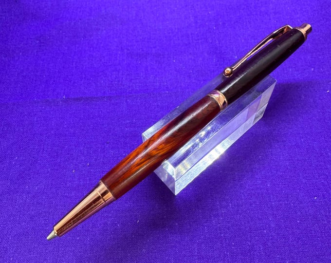 Handcrafted Copper ballpoint Pencil in Red Sandalwood