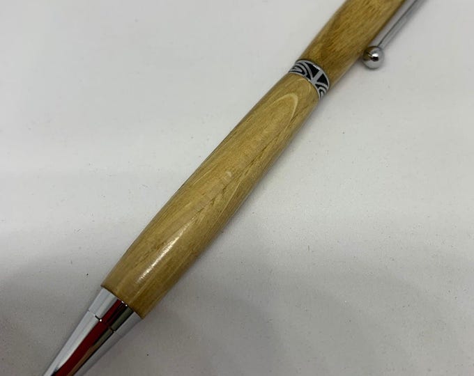 Oak ‘Deco’ handcrafted pen with chrome plating