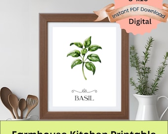 Rosemary Herb Watercolor Art Print – Farmhouse Kitchen Decor (Digital Download)