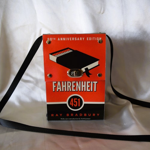 Fahrenheit 451 Recycled Book Cover Jacket Handbag Purse ~Cross-body~