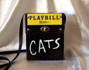 Cats Playbill recycled reclaimed Handbag Purse ~Shoulder Strap~