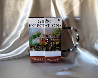 Great Expectations Recycled Book Cover Jacket Purse Handbag ~Beaded~