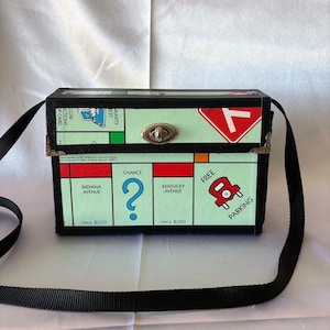 Monopoly Recycled Gameboard Handbag Purse ~Crossbody~