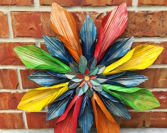 Home Decor-Floral Metal Wall Art, Slightly Aged Finish, Patio Decor, Entryway Decor, Gift for Her, Gift for Couple, CHOOSE YOUR own COLORS!
