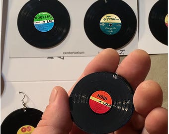 1 paar 2" miniatuur oorbellen voor vinylplaten, willekeurig gelabeld