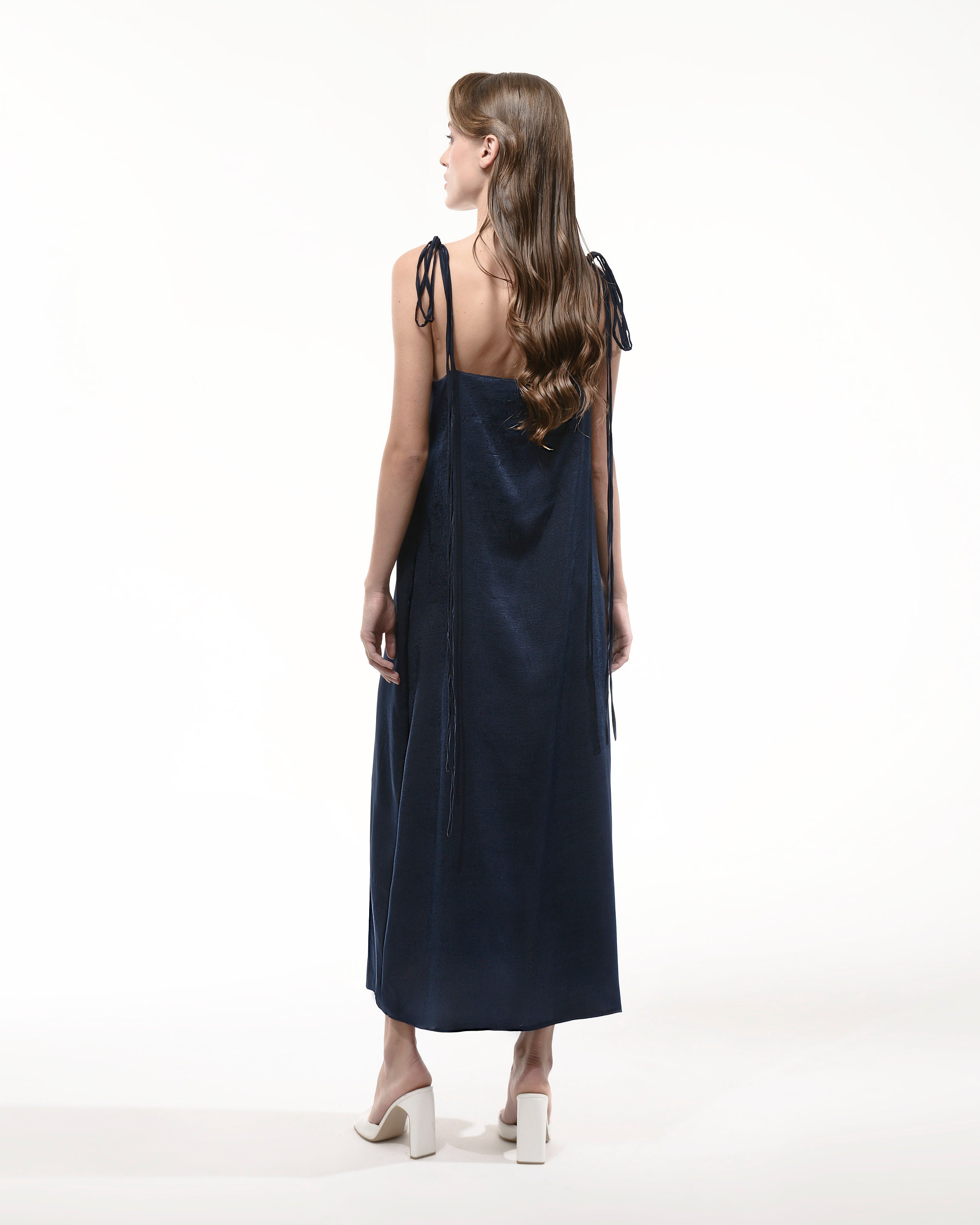 blue silk cami dress STAN Silk Cami Dress in Blue