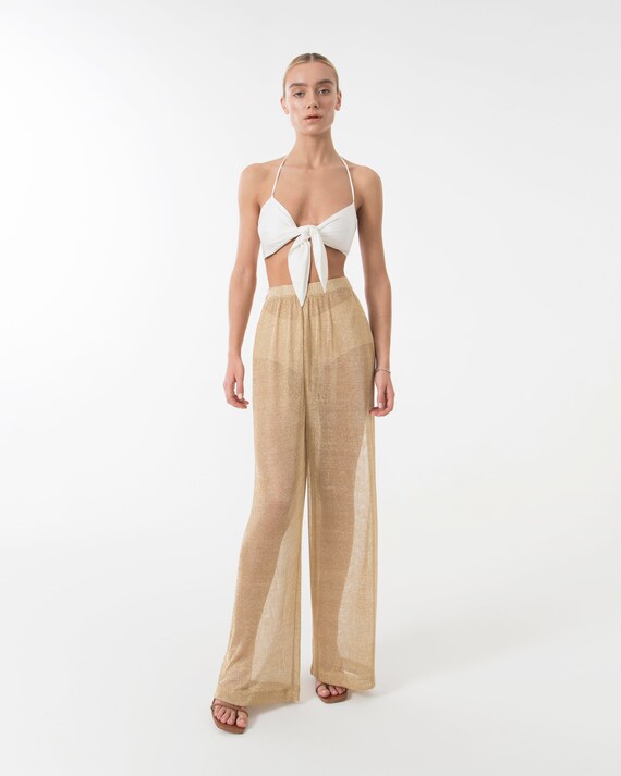 Beige See-through Tube Mesh Dress - Etsy