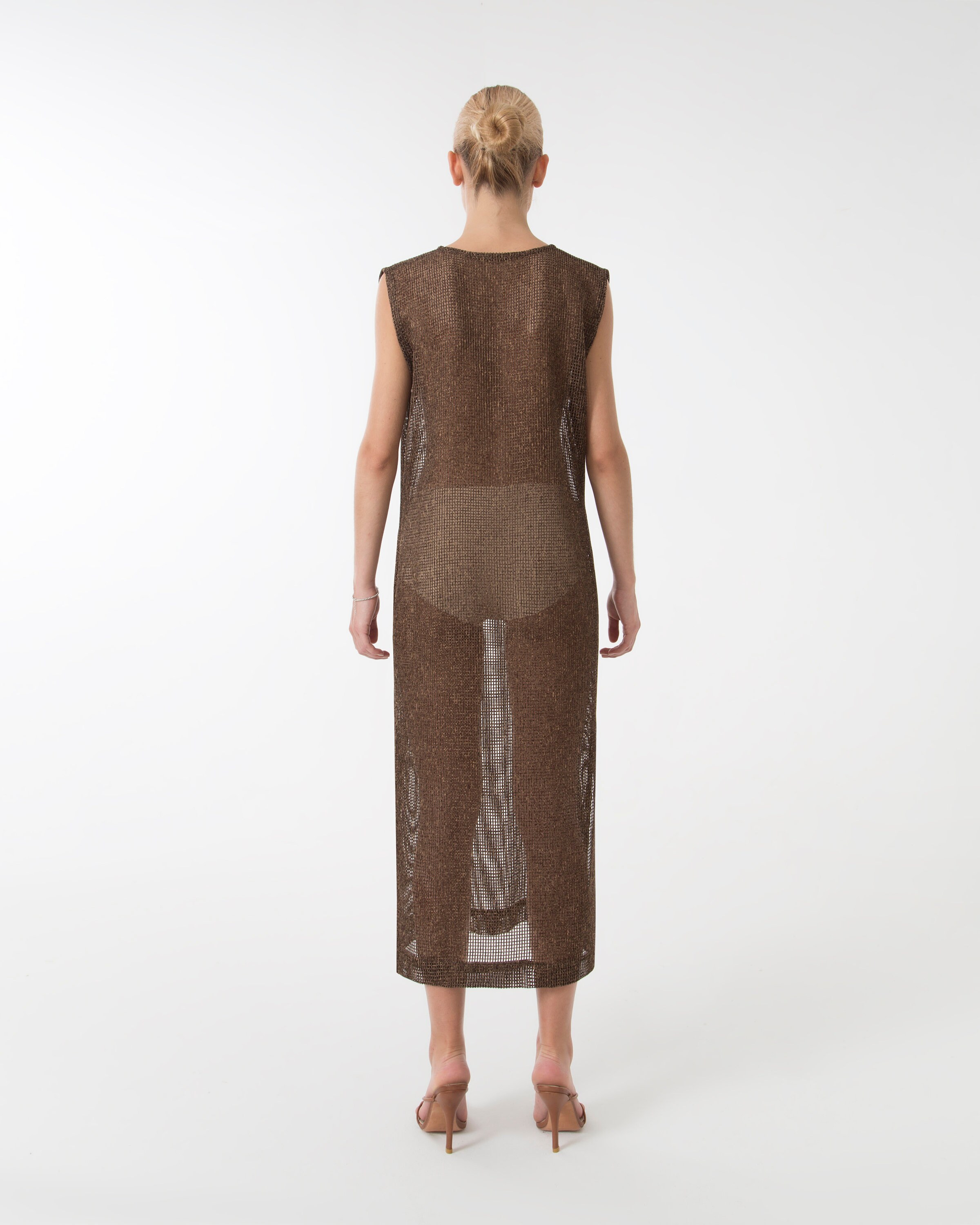 Brown See-through Tube Mesh Dress - Etsy