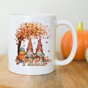 11 oz or 15 oz Coffee mug- Happy Fall Y'all- Gnome- Sublimation