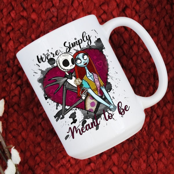 11 oz or 15 oz Coffee mug-Jack and Sally- Meant to be- Sublimation