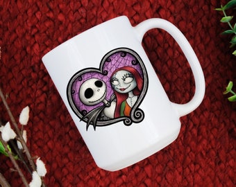 11 oz or 15 oz Coffee mug-Jack and Sally- Love- Sublimation