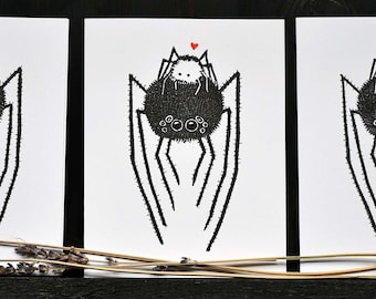 Spider Friends Tarjeta de felicitación Juego de tres tarjetas con sobres