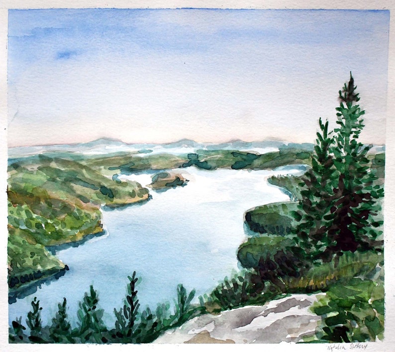 Custom Watercolor Landscape Painting, Hand Painted Personalized Watercolor Painting image 8