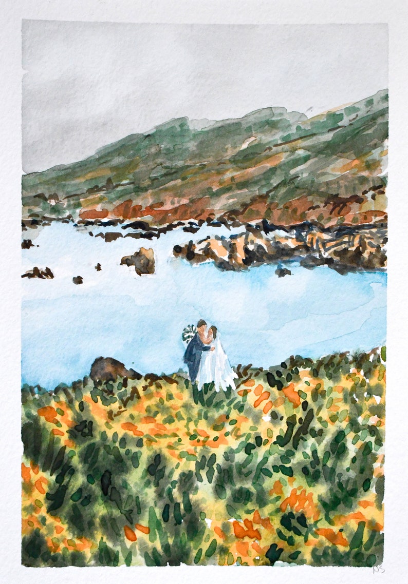 Custom Watercolor Landscape Painting, Hand Painted Personalized Watercolor Painting image 9