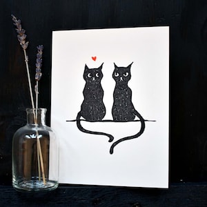 Tarjeta de felicitación en blanco de Cat Friends con sobre