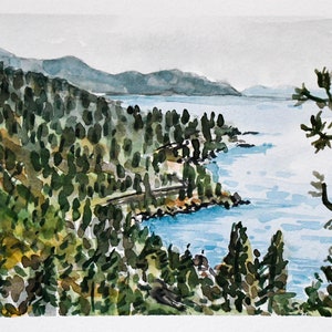 Custom Watercolor Landscape Painting, Hand Painted Personalized Watercolor Painting image 4