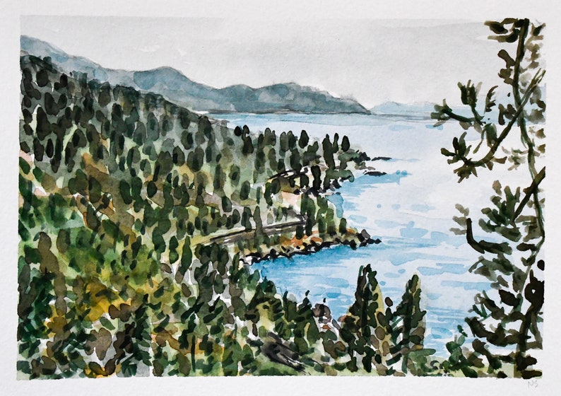 Custom Watercolor Landscape Painting, Hand Painted Personalized Watercolor Painting image 4