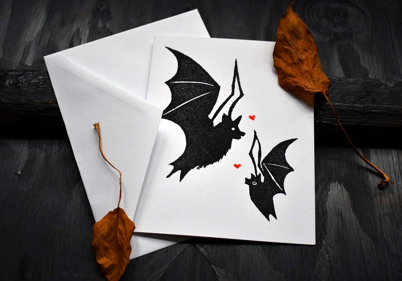 Bat Friends Blank Greeting Card with Envelope image 1