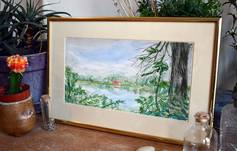 Custom Watercolor Landscape Painting, Hand Painted Personalized Watercolor Painting image 6