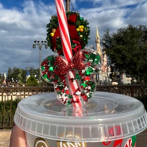 Christmas Confetti Mickey Mouse Straw Topper - Magic Makers