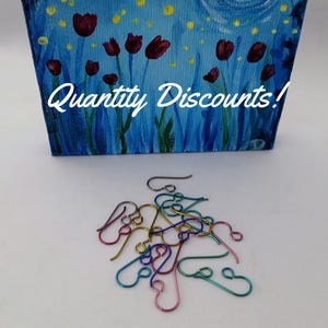 10 Pairs Niobium Colored Ear Wires French Hook Earrings for Sensitive Ears Assorted Color (excl. Rainbow) Fish Hook Earwires Hypoallergenic