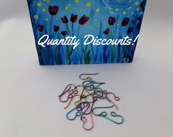 10 Pairs Niobium Colored Ear Wires French Hook Earrings for Sensitive Ears Assorted Color (excl. Rainbow) Fish Hook Earwires Hypoallergenic