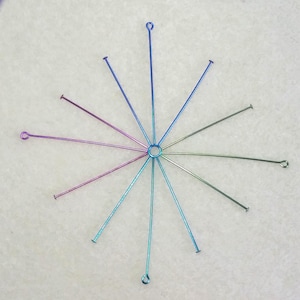10 Colorful Anodized Niobium Flat Head Pins Anodized After Making