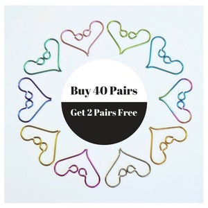 40 pairs Niobium Hook Ear Wires + 2 FREE Pairs Colored Earwires (excl. Rainbow) Hypoallergenic Nickel Free for Sensitive Ears FREE SHIPPING