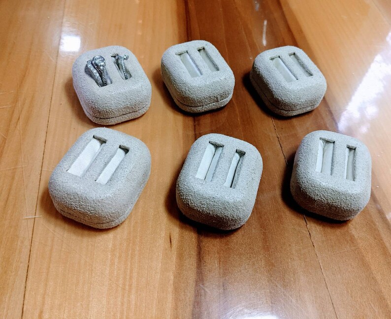 Ring set display set of 6 perfect for marching sets vintage genuine suede