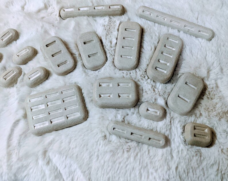 Ring set display set of 6 perfect for marching sets vintage genuine suede