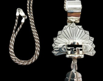 Vintage Native American Indian southwestern Kachina pendantcharm for necklace or bracelet sterling silver 925