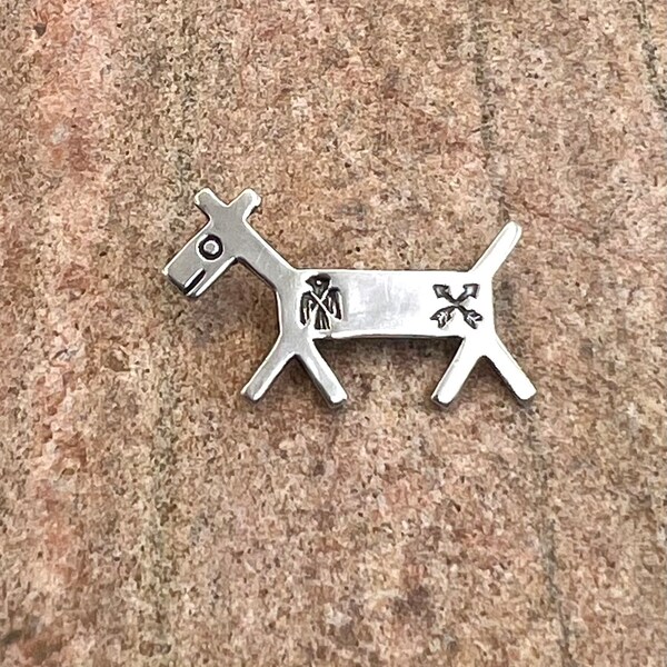 Authentic Fred Harvey Sterling Silver Thunderbird Arrow Dog Pin, Southwestern Pin, Fred Harvey Pin, Thunderbird Pin, Dog Pin, Fred Harvey