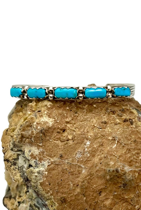 Rare Slanted Needle Jet Sterling Silver Zuni Native American Bracelet Rare Slanted Needle Jet Sterling Silver Zuni Native American Bracelet