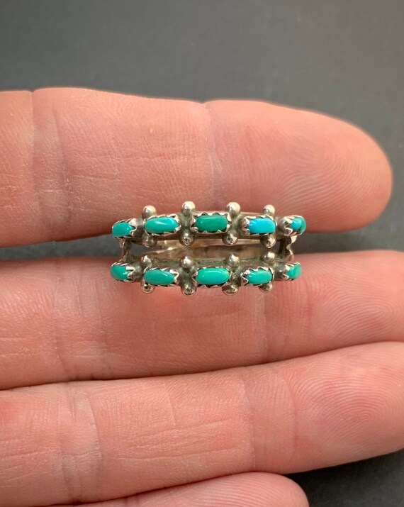 Vintage Zuni Fred Harvey Sterling Silver Turquoise