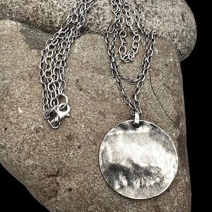 Silpada N1725 Retired Sterling Silver Hammered Pendant Multi Chain Necklace, Silpada Necklace, Silpada Sterling Necklace, Silpada Jewelry