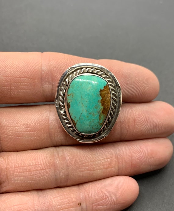 Vintage Navajo Sterling Silver Green Royston Turqu