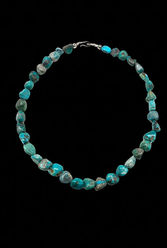 Navajo Sterling Silver Natural Blue Green Turquois