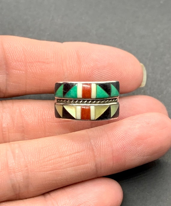 Andrew Dewa Signed Zuni Sterling Silver Turquoise