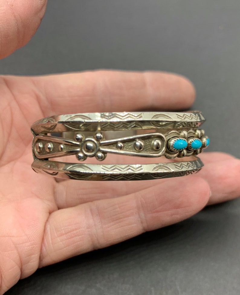 Cuff Fred Harvey Cuff Bell Trading Turquoise Cuff Early Bell Trading Nickel Silver Turquoise Cuff Bracelet Bell Cuff Southwestern Cuff